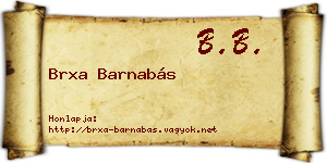 Brxa Barnabás névjegykártya